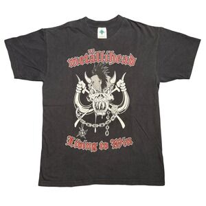 Vintage 1999 Metallica Club Metallihead Living to Win T-Shirt Black Large Tour